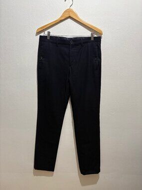 A.P.C. wool flannel flat front straight leg pants in black